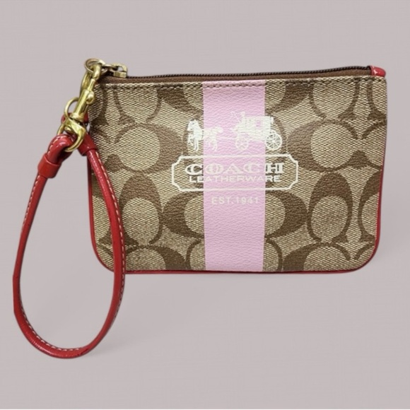 Coach Handbags - Coach Red and Brown Wristlet